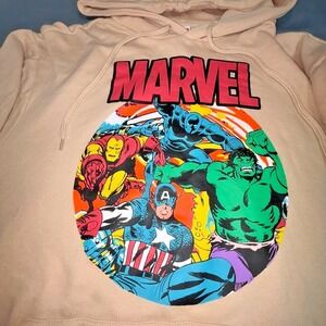 Marvel Hoodie Mens M Avengers Pullover Sweatshirt Comic Superhero Hulk Iron Man